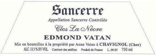 Edmond Vatan Sancerre Clos la Neore 2001 (750ml)