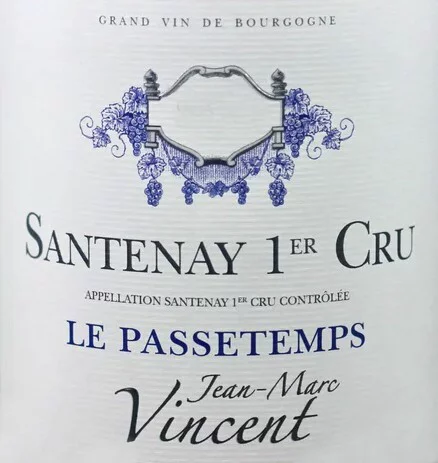 Jean-Marc Vincent Santenay 1er Cru Les Passetemps 2022 (750ml) ***