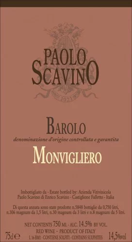 Paolo Scavino Barolo Monvigliero 2020 (750ml) ***