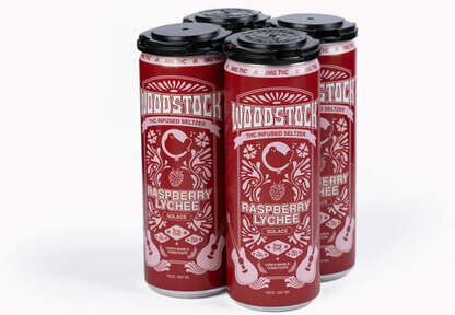 Woodstock Raspberry Lychee 5mg THC Infused Seltzer