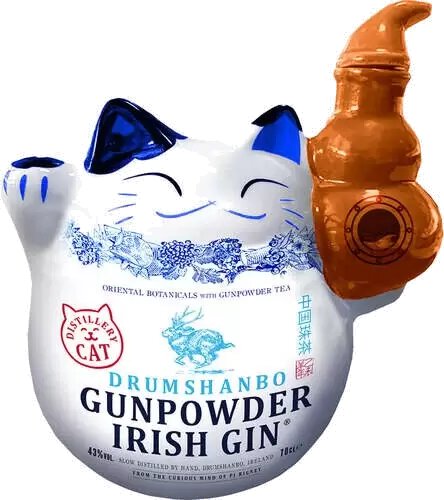 Drumshanbo Gun Powder Irish Gin Cat Ceramic