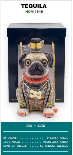 Oceano Azul Mr. Pug Anejo Blue Tequila