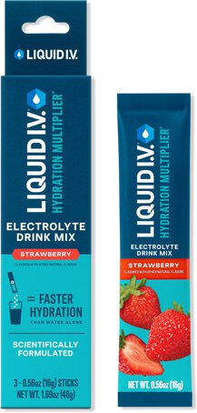 Liquid I V Hydration Multiplier Electrolyte Powder Supplement Drink Mix Strawberry
