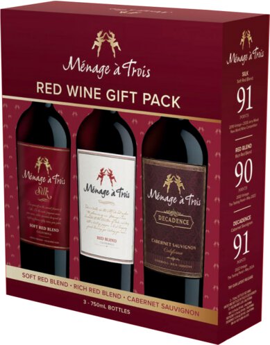 Menage A Trois 3 Bottles Gift Pack (RED, MIDNIGHT & SILK)