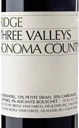 Ridge Three Valleys Sonoma County 2022