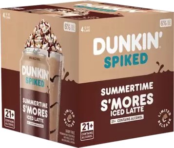 Dunkin Spiked Summertime S'mores Iced Latte 6/4/12oz Can