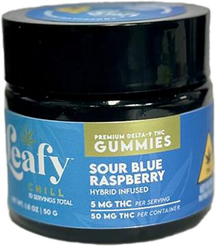 Leafy Sour Blue Raspberry Gummies 5mg Thc