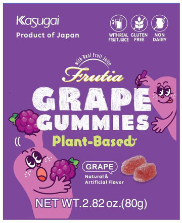 Kasugai Frutia's Plant-Based Gummies Grape