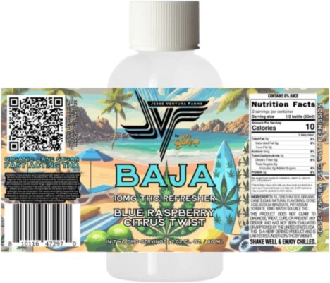 Retro Bakery Jesse Ventura Shot Baja Blue Raspberry 10mg THC
