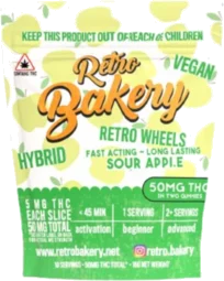 Retro Bakery Sour Apple Gummy Wheels 5mg THC