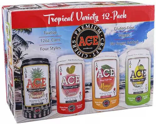 Ace Cider Tropical Mix Pack Cans 2/12/12oz