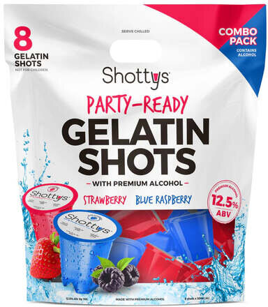 Shottys Gelatin Shots Strawberry and Blue Raspberry Mix Pack
