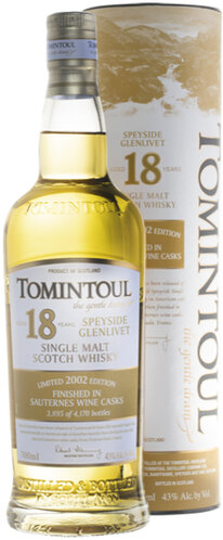 TOMINTOUL 18 YO SCOTCH SAUTERNES CASK 750ML