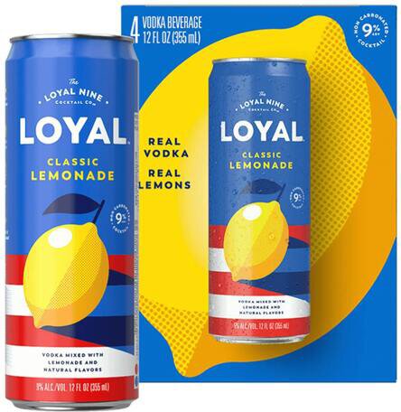 LOYAL 9 LEMONADE COCKTAIL 4 PACK CANS