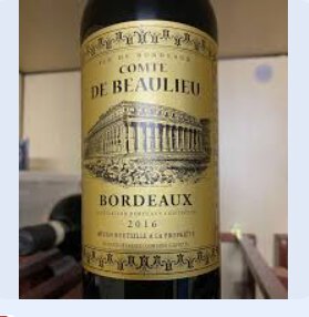 Comte De Beaulieu Bordeaux 750m