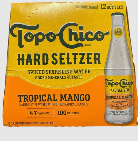 TOPO CHICO TROPICAL MANGO 12 PACK BOTTLES
