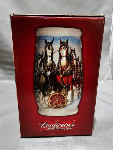 Budweiser Holiday Stein 2008 'Clydesdales 75th Annivers