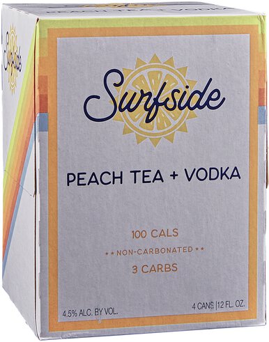 Surfside Peach Iced Tea Vodka Soda RTD Cocktail Cans