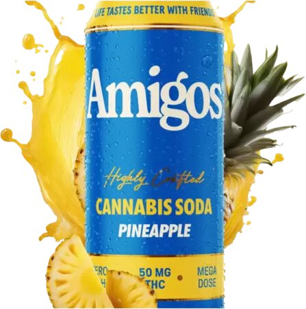 Amigos 50MG THC Cannabis Soda Pineapple