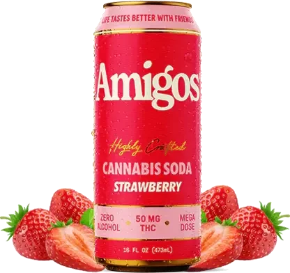Amigos 50MG THC Cannabis Soda Strawberry