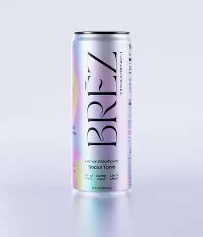 Brez Lemon Elderflower Extra Strength 10MG THC 20MG CBD + Lions Mane