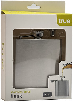 True Stainless Steel Flask W Funnel