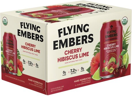 Flying Embers Hard Kombucha Cherry Hibiscus Lime