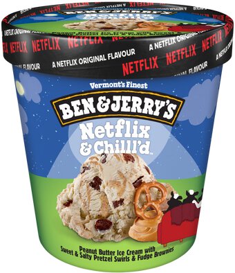 Ben & Jerry's Peanut Butter Ice Cream Netflix & Chillled