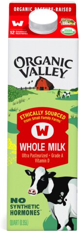 Organic Valley Usda Whole Fat Milk Half Gallon