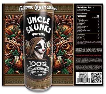 Uncle Skunks Root Beer 100mg THC Craft Soda