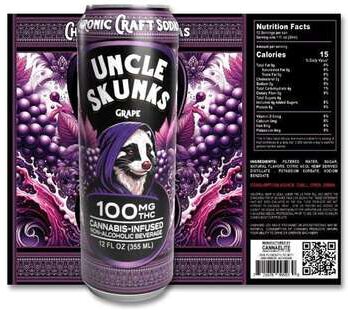 Uncle Skunks Grape 100mg THC Craft Soda