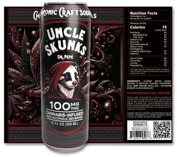 Uncle Skunks Dr Pepe 100mg THC Craft Soda