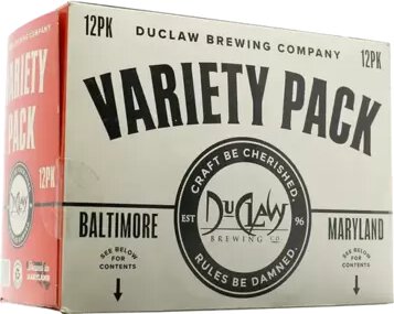 Duclaw Variety Pack 12pk 12oz Can
