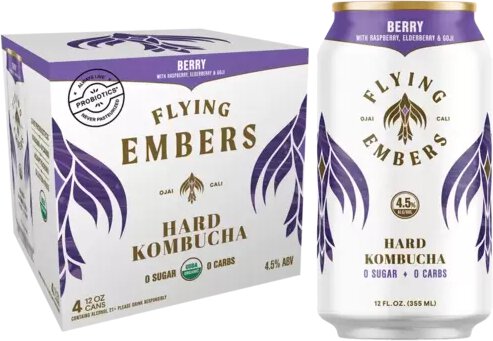 Flying Embers Ancient Berry Kombucha 4pk Cans