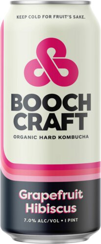Booch Craft Organic Hard Kombucha Grapefruit Hibiscus 1 Pint