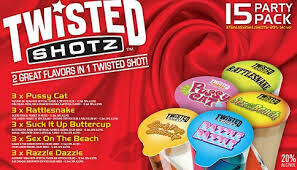 TWISTED SHOTZ RED PARTY PACK 15PK