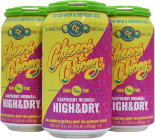 Cheech & Chong's High & Dry Rasberry Highball 5mg THC Seltzer