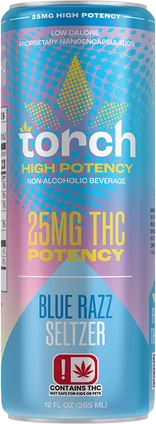 Torch Blue Razz 25mg THC Seltzer