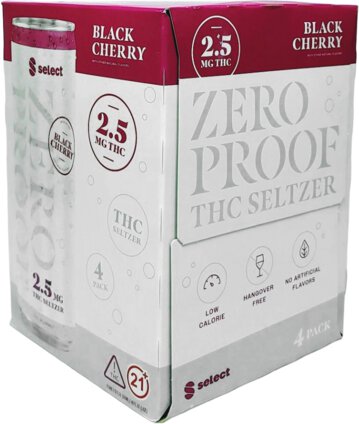 Curaleaf Select Zero Proof 2.5 MG THC Seltzer Black Cherry