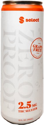 Curaleaf Select Zero Proof 2.5 MG THC Seltzer Grapefruit