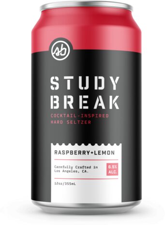 Study Break Strawberry Basil Cocktail Inspired Hard Seltzer Cans