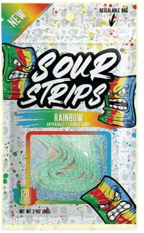 Sour Strips Rainbow Artificially Flavored Candy