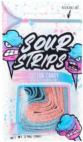 Sour Strips Cotton Candy Artificially Flavored Candy