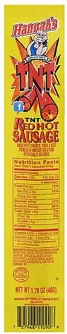 Hannah's Tnt Red Hot Sausage Stick