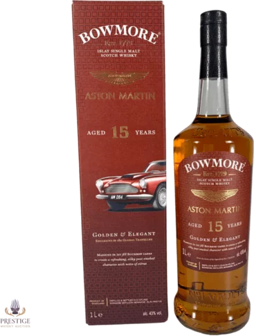 Bowmore Aston Martin Golden and Elegant 15 Year Old Single Malt Scotch Whisky Edition #8 2023 (1L)