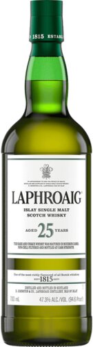 Laphroaig 25 Year Old Single Malt Scotch Whisky Islay (750ml)