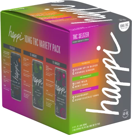 Happi THC Seltzer 10Mg Variety Pack