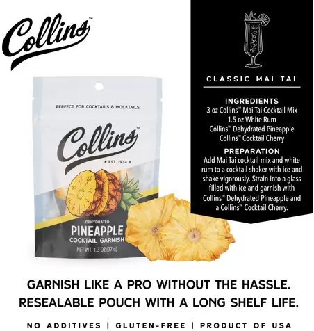Collins Pineapple Dehydrated Fruit Cocktail Garnish