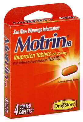 Motrin Ibuprofen 4 Coated Tablets