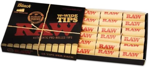 Raw Wide Tips Prerolled Black Tips